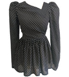 Niya black polka dotted top