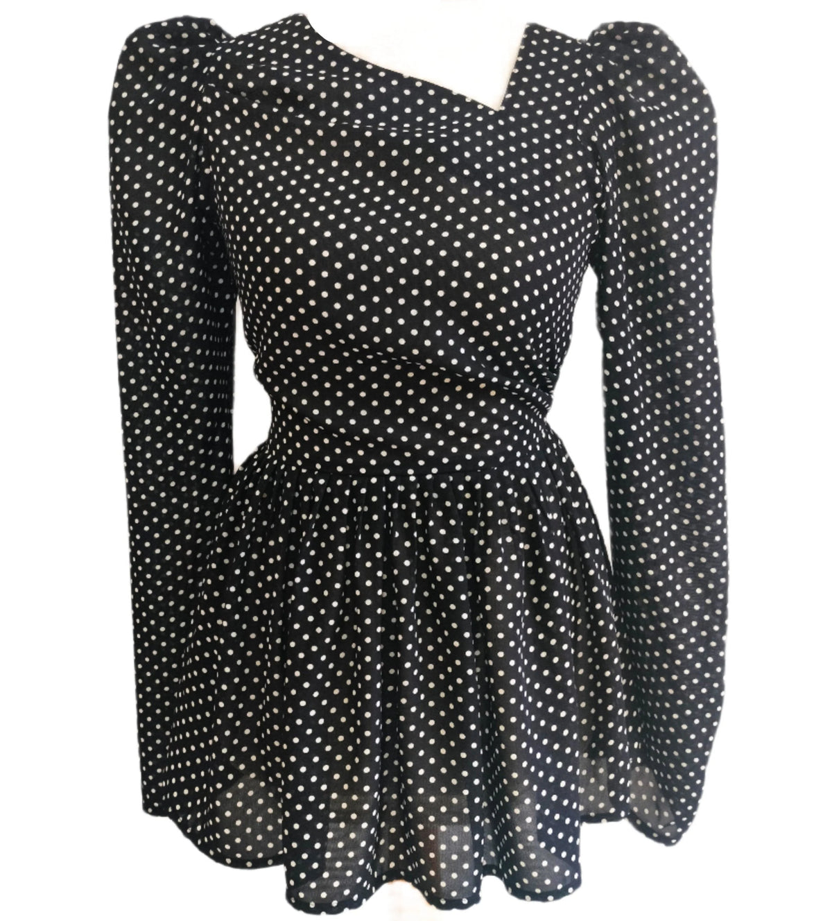Niya black polka dotted top
