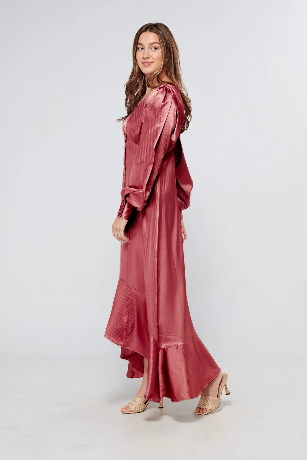 Charlize Coral Pink Maxi Dress