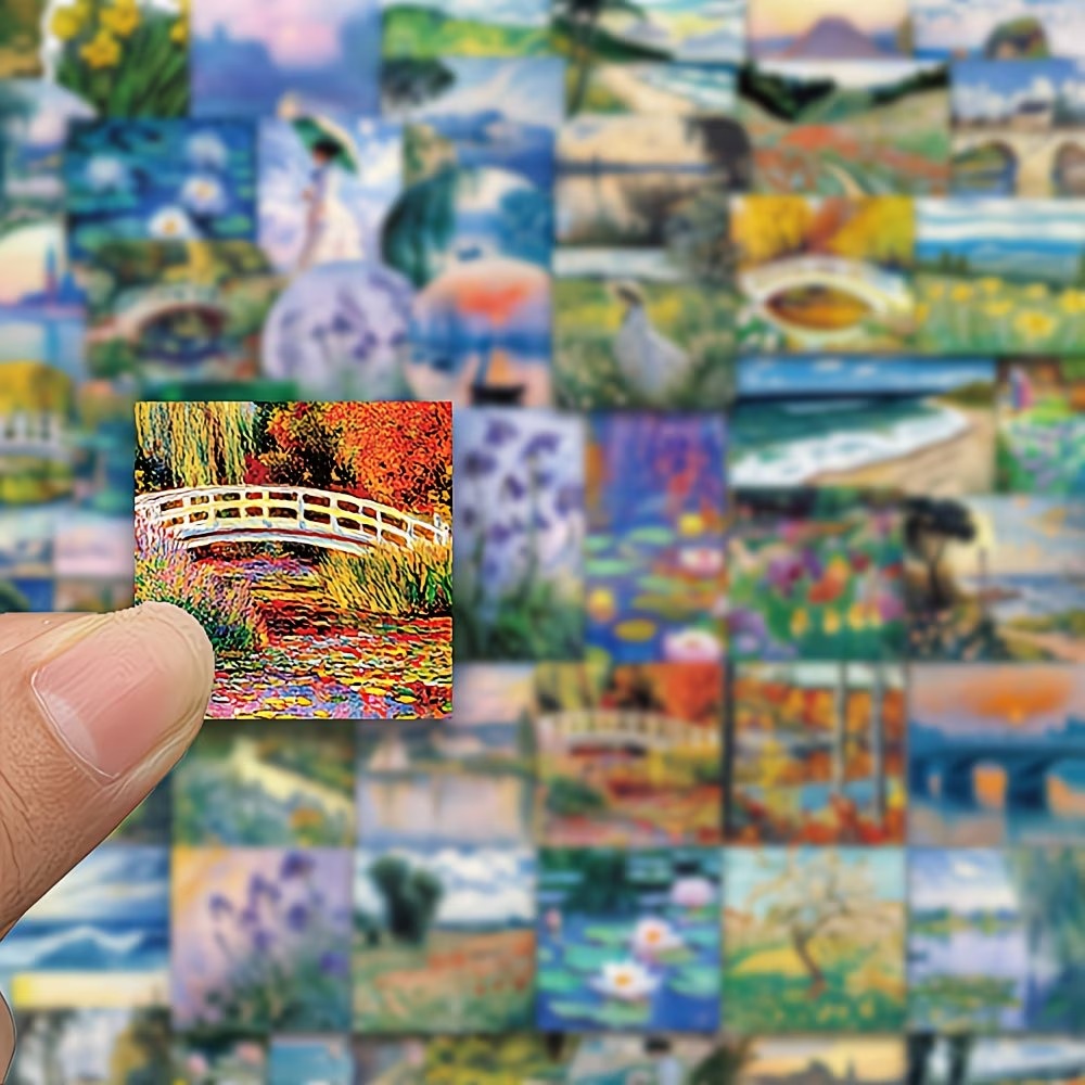 56pcs oil painting series stickers suitable decorating