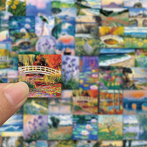56pcs oil painting series stickers suitable decorating