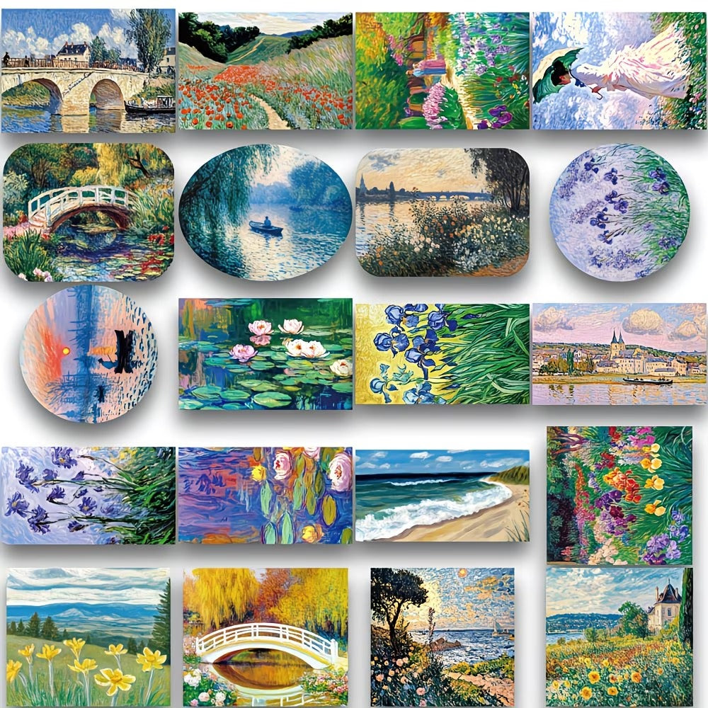 56pcs oil painting series stickers suitable decorating