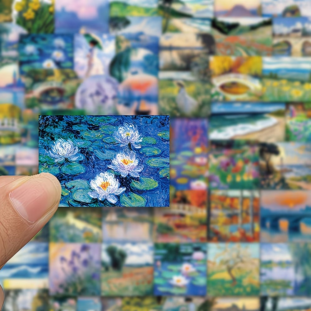 56pcs oil painting series stickers suitable decorating