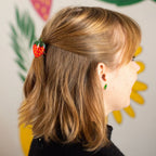 Mini Hair Claw Clip - Red Strawberry